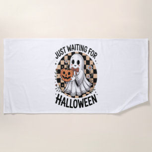 Cute Highland Cow Halloween (2) Beach Towel