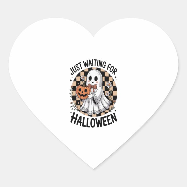 Cute Highland Cow Halloween (2) Heart Sticker (Front)