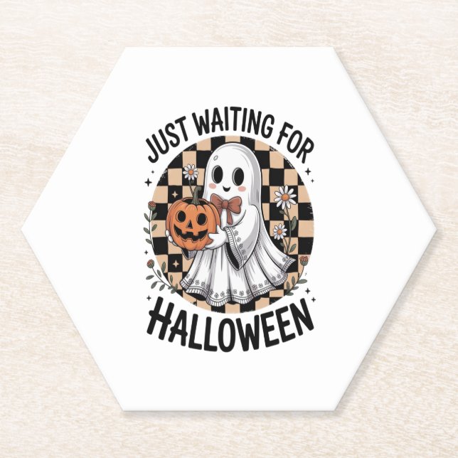 Cute Highland Cow Halloween (2) Paper Coaster (Front)