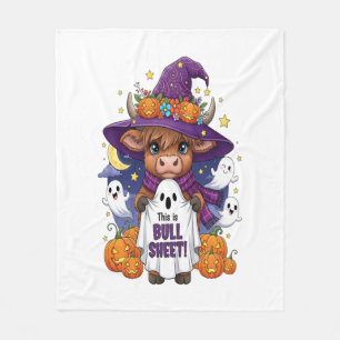Cute Highland Cow Halloween Fleece Blanket
