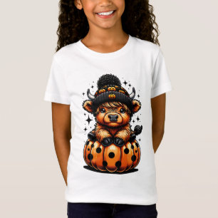 Cute Highland cow Halloween pumpkin shirt