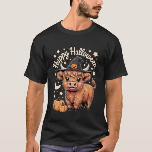 Cute Highland Cow Happy Halloween Funny Costume T-Shirt
