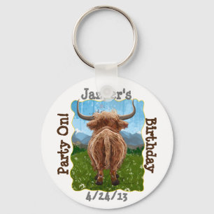 Cute Highland Cow Key Ring