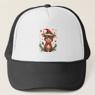 Cute Highland Cow Lover Santa Hat Western Christma