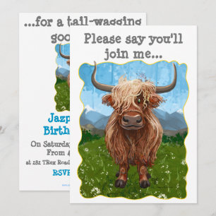 Cute Highland Cow Party Invitation