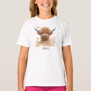 Cute Highland Cow Personalised T-Shirt