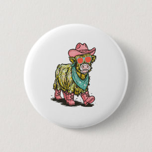 Cute Highland Cow Png, Western 6 Cm Round Badge