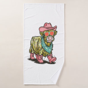 Cute Highland Cow Png, Western Bath Towel