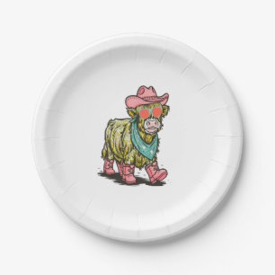 Cute Highland Cow Png, Western Paper Plate