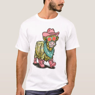 Cute Highland Cow Png, Western T-Shirt