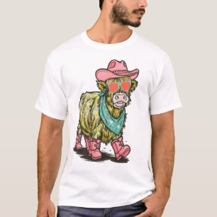 Cute Highland Cow Png, Western T-Shirt