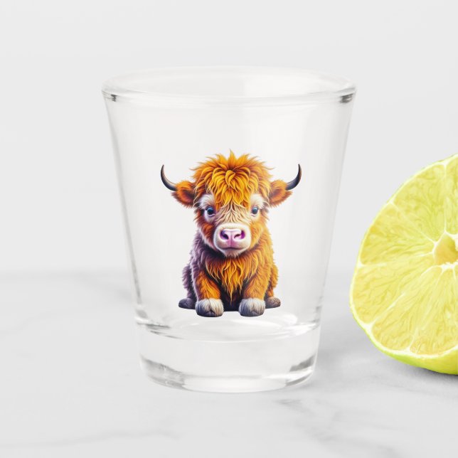 Cute Highland Cow  Shot Glass (Front)