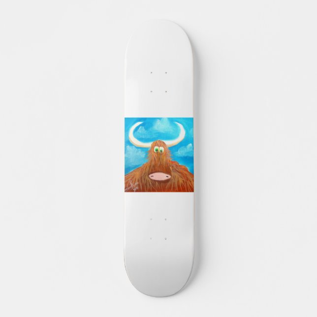 CUTE HIGHLAND COW SKATEBOARD (Front)
