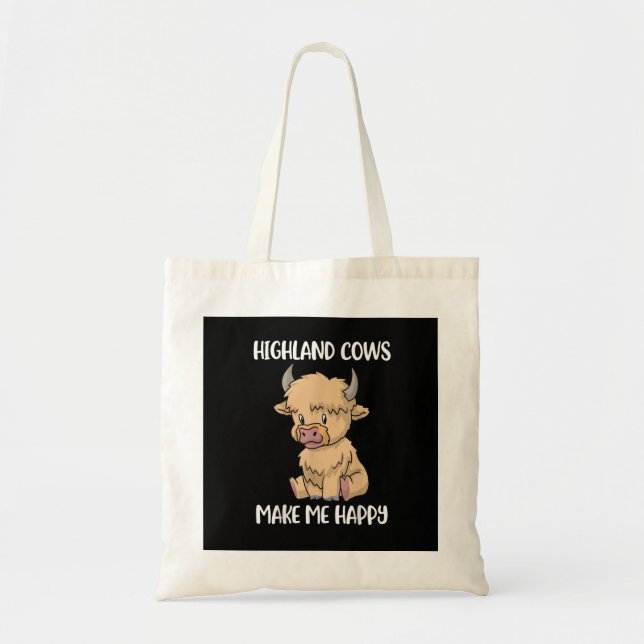 Cute Highland Cow  Spirit Animal Cow Gift Messy Ha Tote Bag (Front)