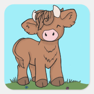 Cute highland cow sticker