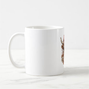 Cute Highland Cow Sunglasses Pink Bow Vintage Art_ Coffee Mug