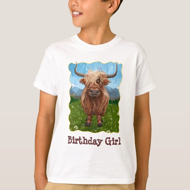 Cute Highland Cow T-Shirt (Front)