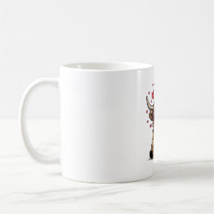 Cute Highland Cow Valentine Heart Glasses Vector_1 Coffee Mug