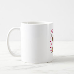 Cute Highland Cow Valentine Sunglasses Vector Desi Coffee Mug