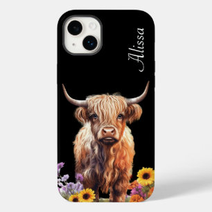 Cute Highland Cow with Name Case-Mate iPhone 14 Plus Case