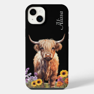 Cute Highland Cow with Name iPhone 14 Plus Case