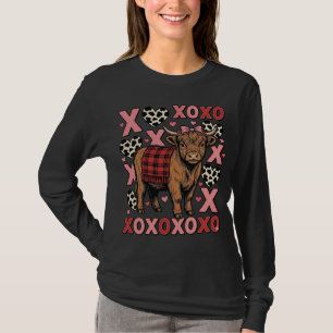 Cute Highland Cow XOXO Valentine Vintage Shirt Des
