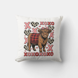 Cute Highland Cow XOXO Valentine Vintage Shirt Des Cushion