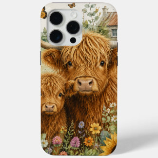 Cute Highland Cows Phone Case | Watercolor Cow