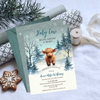 Cute Highland Holy Cow Winter Baby Sprinkle