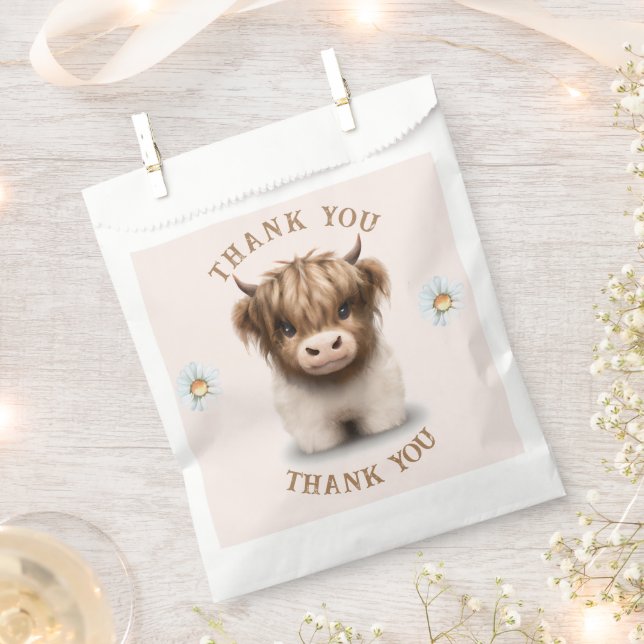 Cute Highlands Scottish Cow Favour Bags (Clipped)