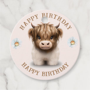 Cute Highlands Scottish Cow Favour Tags
