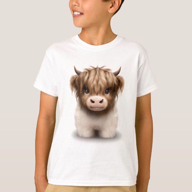 Cute Highlands Scottish Cow T-Shirt (Front)