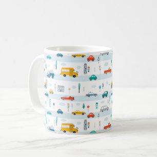 Cute Highway Vehicle Pattern Coffee Mug