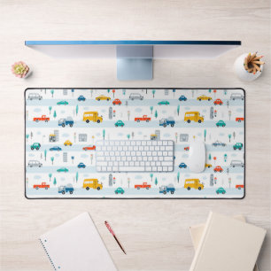 Cute Highway Vehicle Pattern Desk Mat