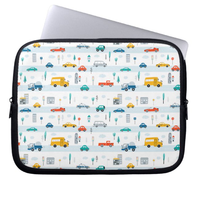 Cute Highway Vehicle Pattern Laptop Sleeve (Front)