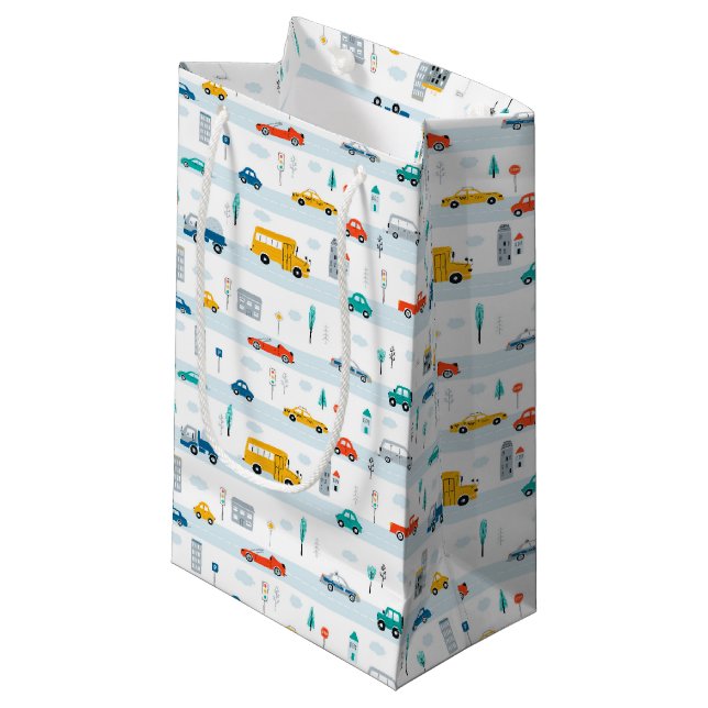 Cute Highway Vehicle Pattern Small Gift Bag (Front Angled)