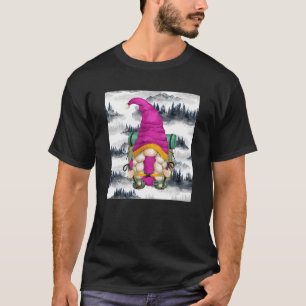 Cute Hiker Mum Hiking Backpack Mountain Hike Gnome T-Shirt