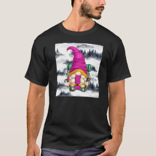 Cute Hiker Mum Hiking Backpack Mountain Hike Gnome T-Shirt