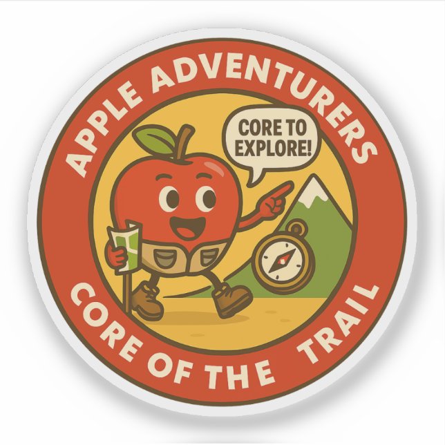 Cute Hiking Apple Outdoor Explorer Gear (Front)
