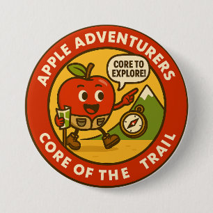 Cute Hiking Apple Outdoor Explorer Gear 7.5 Cm Round Badge