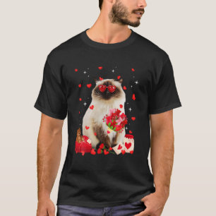 Cute Himalayan Cat Valentine Fun Cat Dad Cat Mom T-Shirt