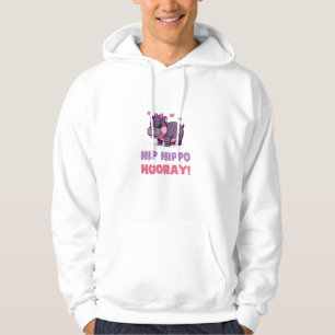 Cute HIP HIPPO HOORAY MOO DENG Cartoon Animal Adve Hoodie