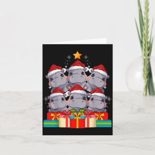 Cute Hip Le Hiptamus Christmas Tree Xmas Hat Card