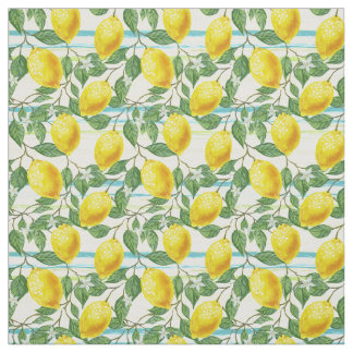 Cute Hip Tropical Summer Lemon Fruit Pattern Fabric