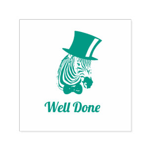 Cute hip zebra Well Done teacher stamp