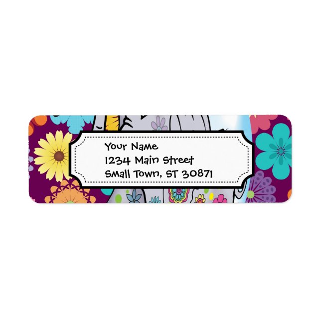 Cute Hippie Elephant with Colourful Flowers (Front)