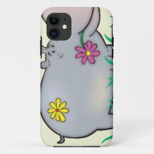 cute hippie hippo iPhone 11 case
