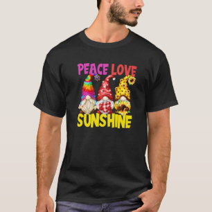 Cute Hippie Sunflower Summer Gnomes Peace Love Sun T-Shirt