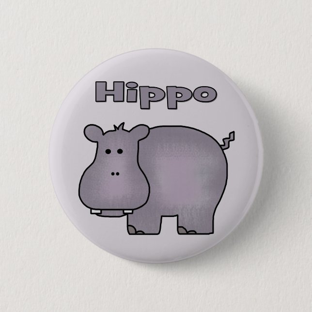 Cute Hippo 6 Cm Round Badge (Front)