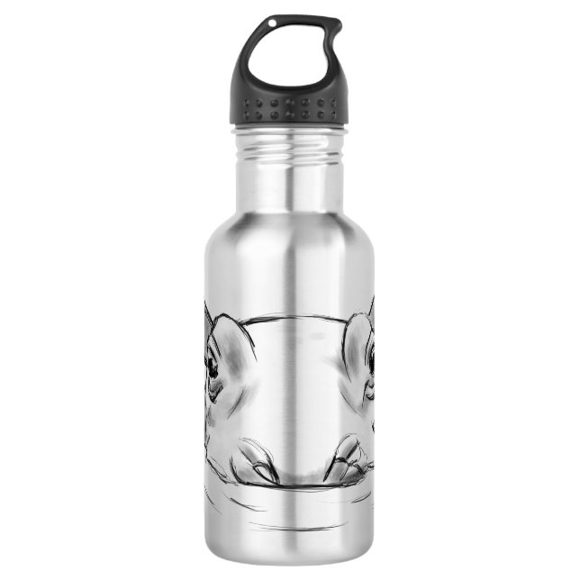 Cute hippo 710 ml water bottle (Front)